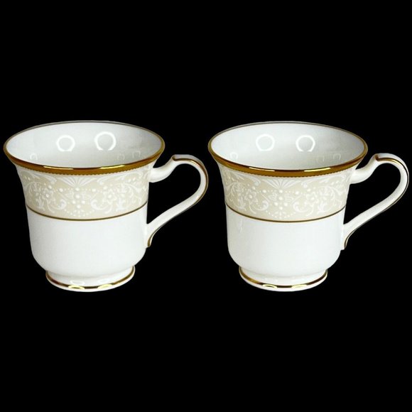 Noritake White Palace Footed Cup And Saucer Set of 2 Bone China NEW With Tags - Picture 3 of 10